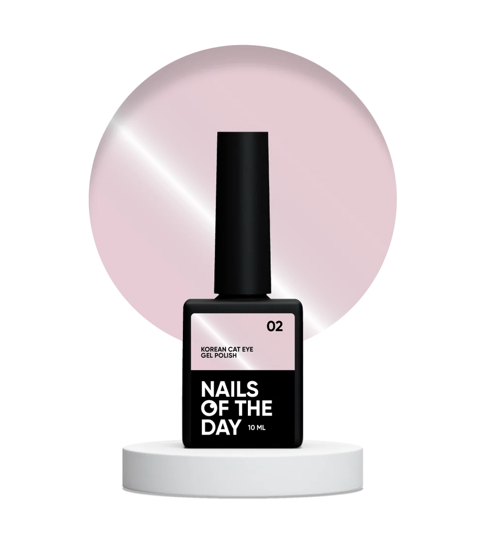 NAILSOFTHEDAY Korean Cat Eye 02 – esmalte semipermanente efecto ojo de gato rosa claro, 10 ml