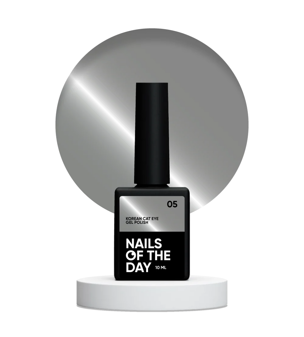 NAILSOFTHEDAY Korean Cat Eye 05 – esmalte semipermanente efecto ojo de gato gris, 10 ml