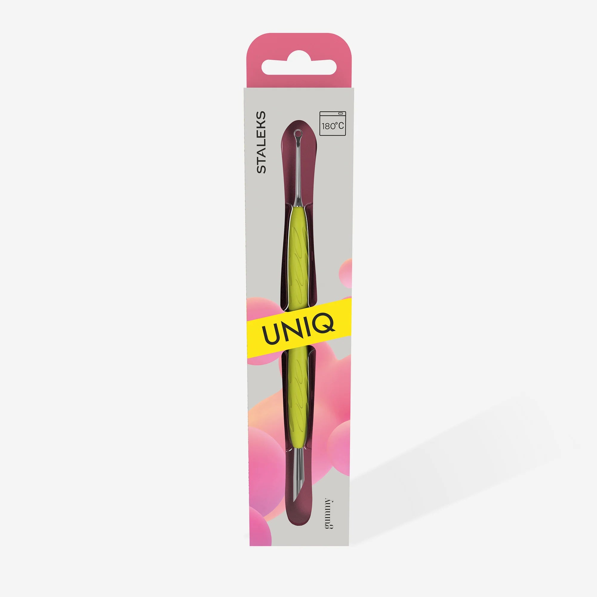 Empujador de manicura con mango de silicona UNIQ 11 TIPO 2 (palito de naranjo y anillo)