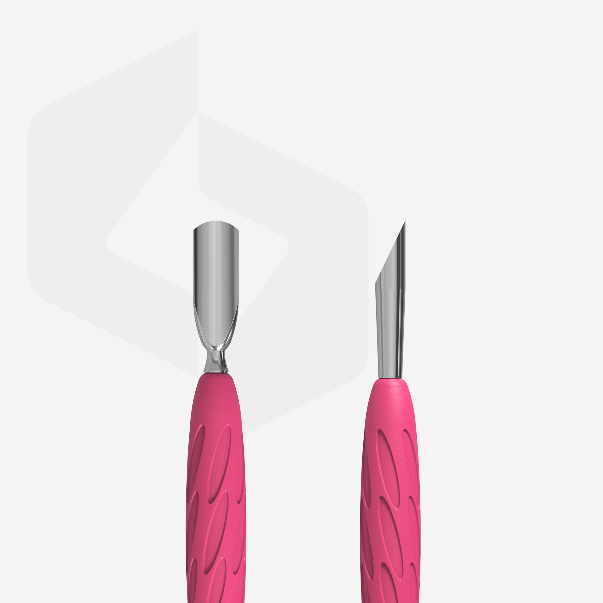 Empujador de manicura Gummy con mango de silicona UNIQ 10 TIPO 2 (empujador redondeado estrecho y biselado)