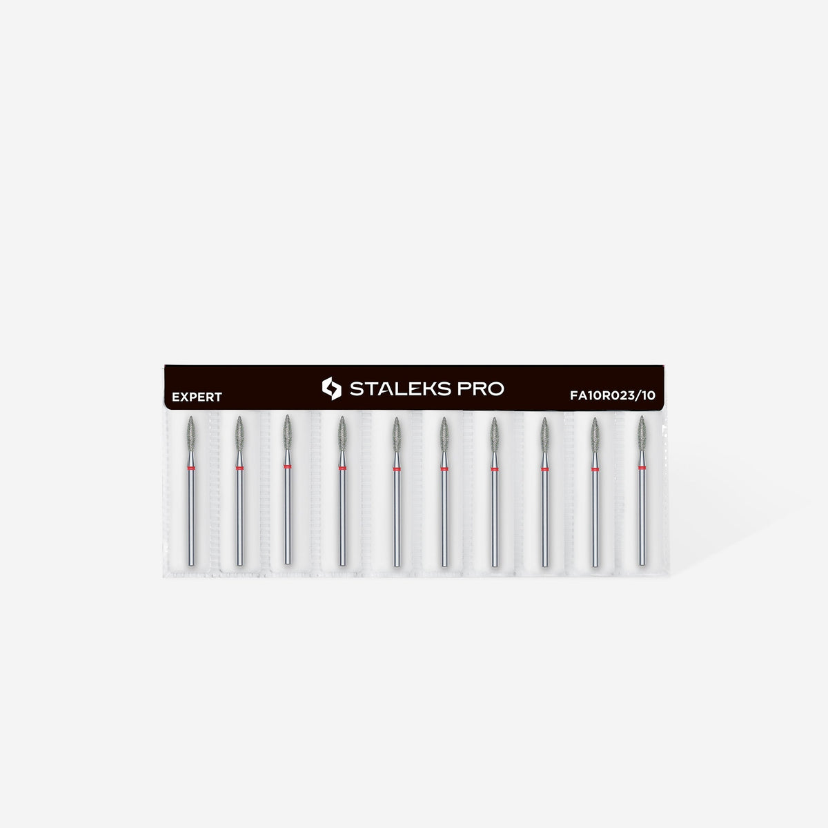 Fresa diamantada para piel "llama" roja EXPERT diámetro 2,3 mm/ parte útil 10 mm (divisible por 10)