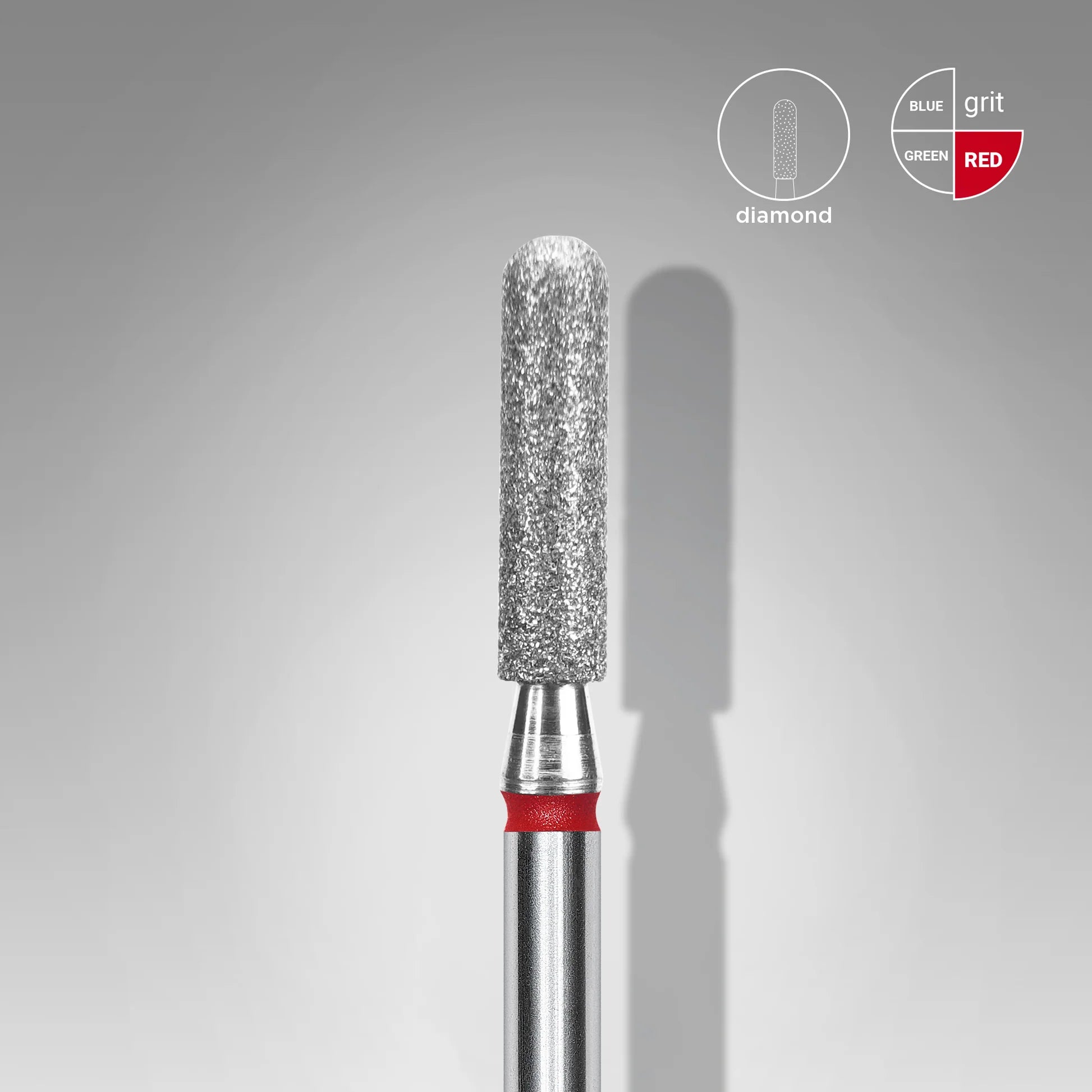 Fresa diamantada para piel "cilindro" redondeado rojo EXPERT diámetro 2,5 mm/ parte útil 10 mm