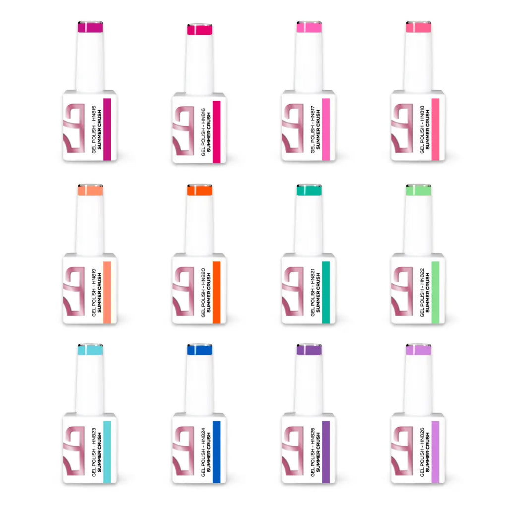 Summer Crush Collection - 12 Esmlates Semipermanentes, 10ml