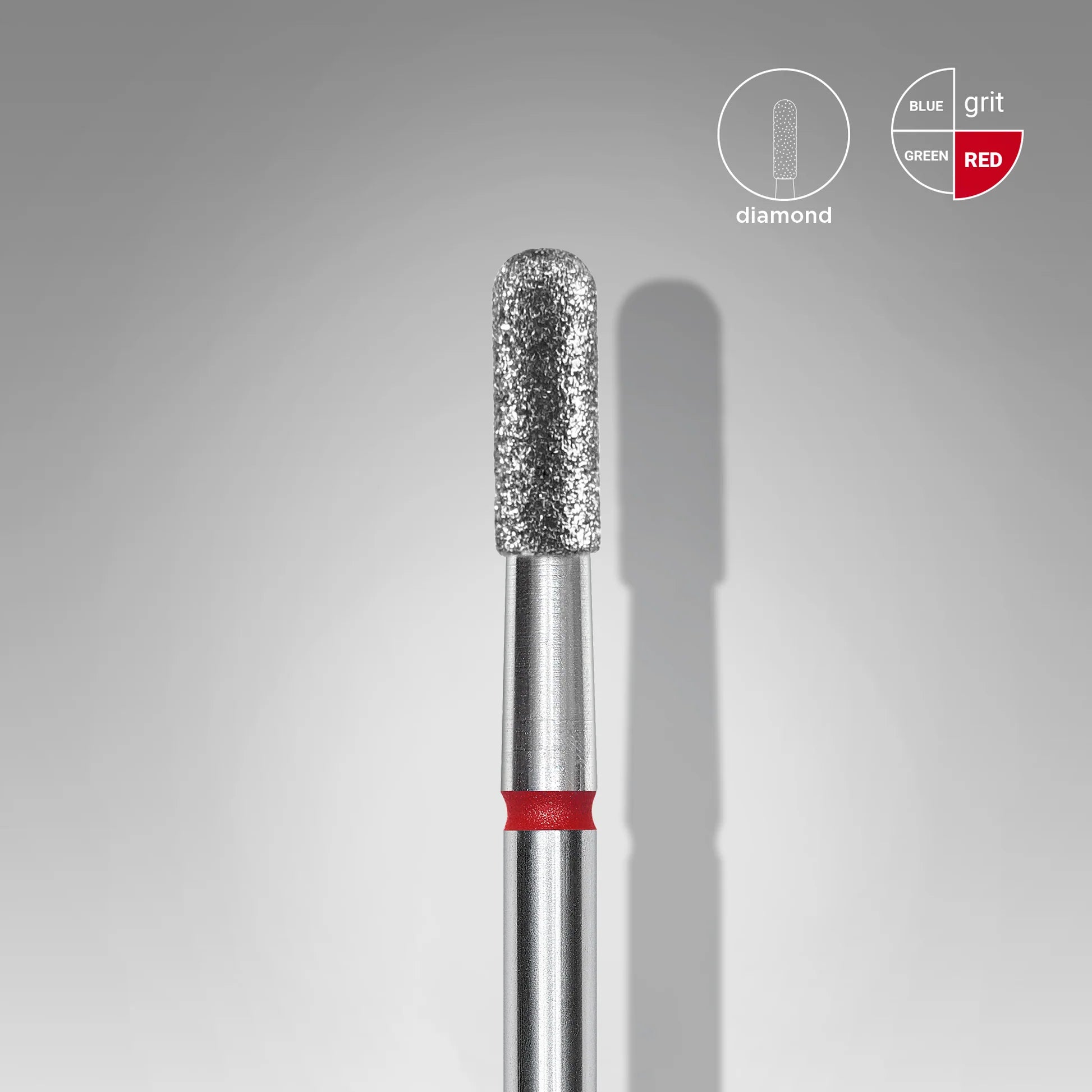 Fresa diamantada para piel "cilindro" redondeado rojo EXPERT diámetro 2,3 mm/ parte útil 6,5 mm