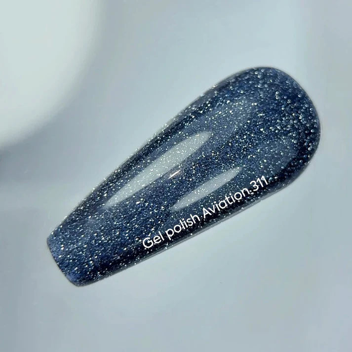 NAILSOFTHEDAY Aviation — esmalte semipermanente reflectante azul-gris, 10 ml