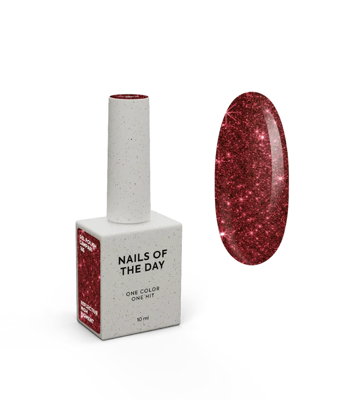 NAILSOFTHEDAY Campari — esmalte semipermanente reflectante rojo, 10 ml