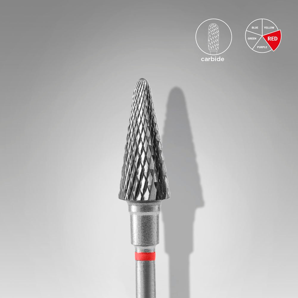 Fresa de carburo "cono" rojo EXPERT diámetro 6 mm / parte útil 14 mm