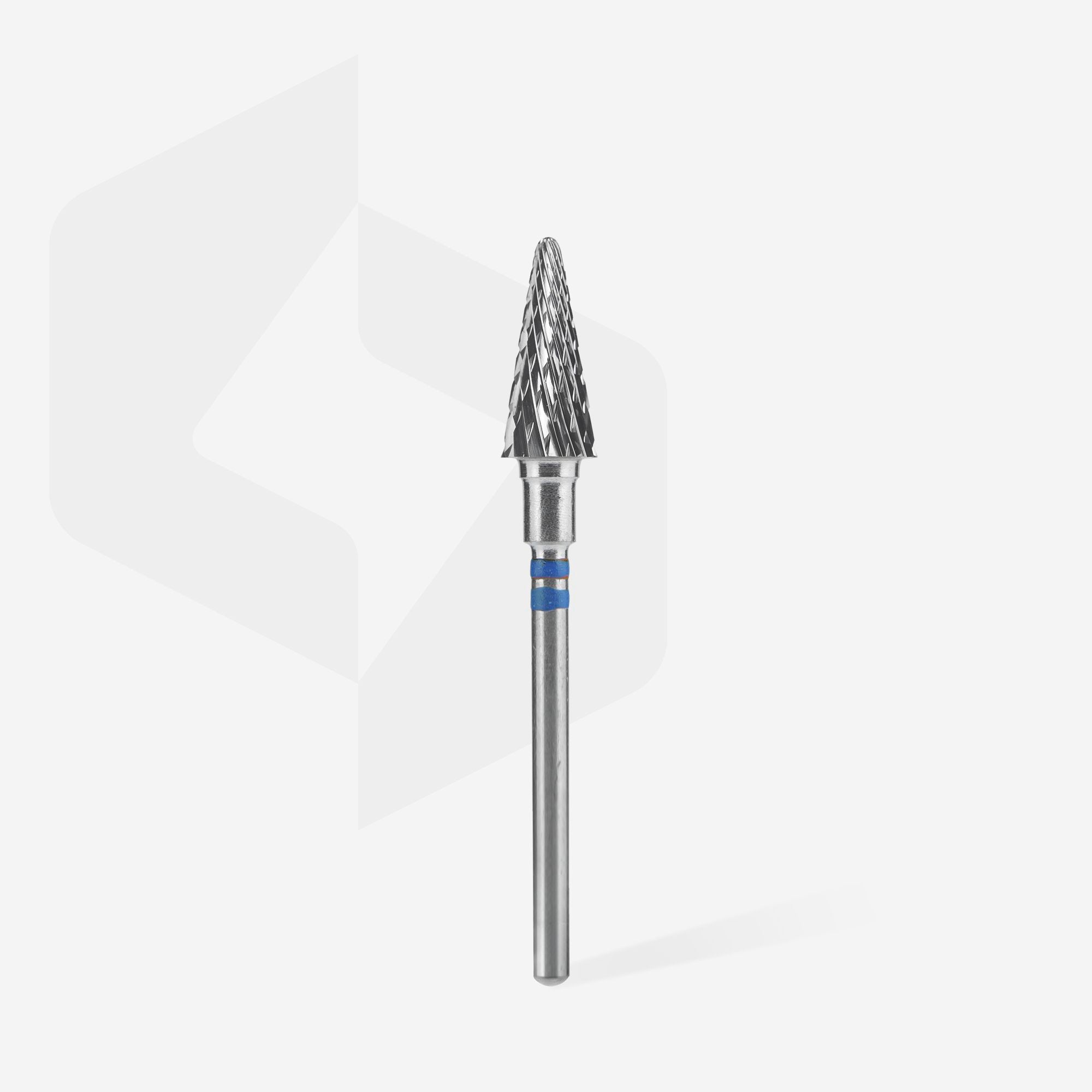Fresa de carburo para zurdos, "cone", azul, EXPERT diámetro 6 mm / parte útil 14 mm