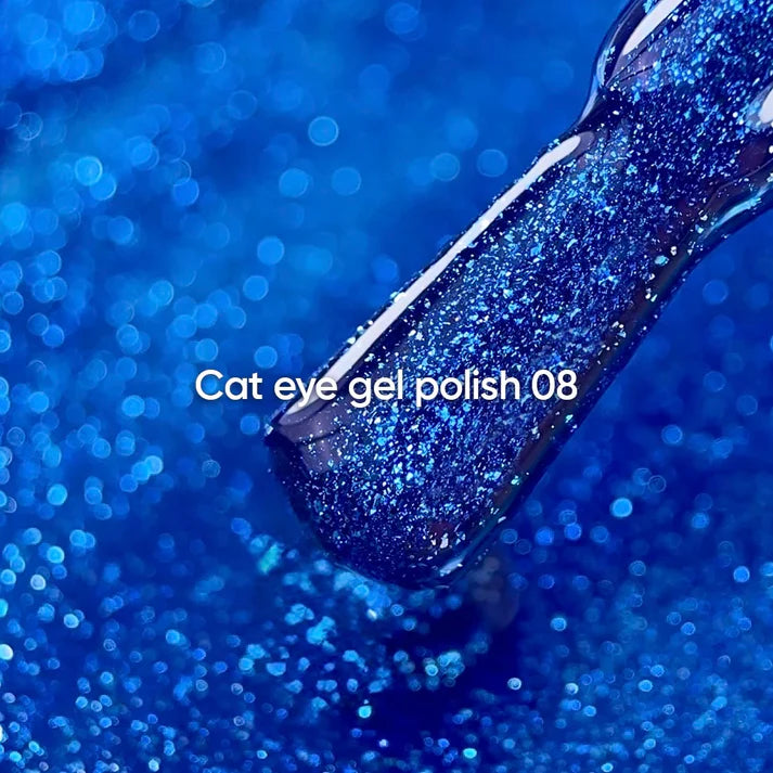 NAILSOFTHEDAY Gel Polish Cat Eye 08 — esmalte semipermanente azul, 6 ml.