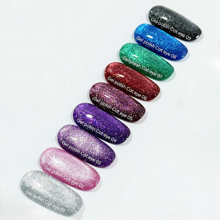 NAILSOFTHEDAY Gel Polish Cat Eye 03 — esmalte semipermanente lila efecto ojo de gato, 6 ml.