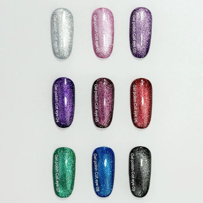 NAILSOFTHEDAY Gel Polish Cat Eye 05 — esmalte semipermanente rosa oscuro efecto ojo de gato, 6 ml.