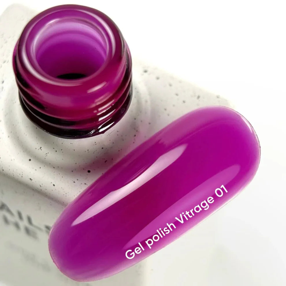 NAILSOFTHEDAY Gel Polish Vitrage 01 — esmalte vitral rosa intenso, 10 ml