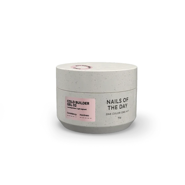 NAILSOFTHEDAY Cold Builder Gel 02 — gel constructor nude rosado para extensión de uñas, 15 ml.