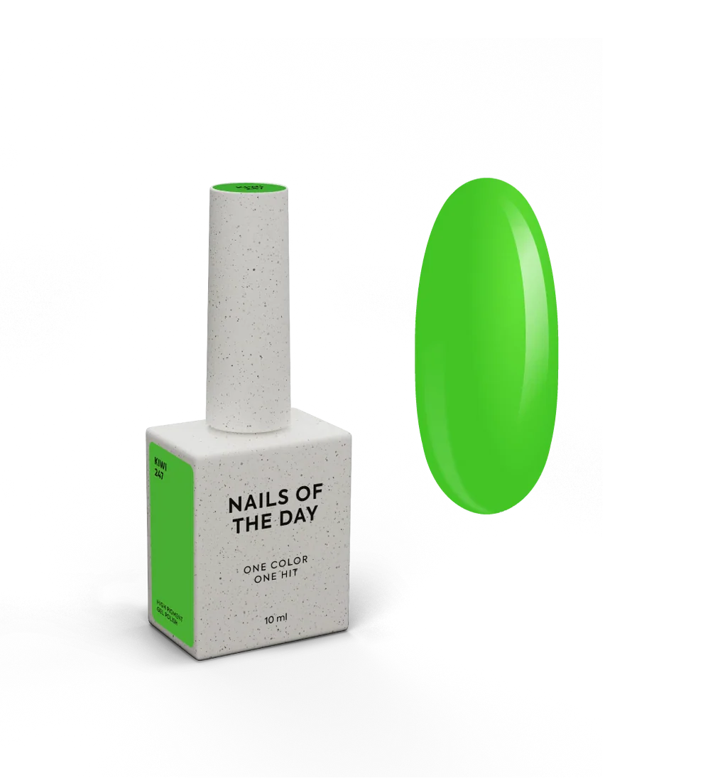 NAILSOFTHEDAY Gel Polish Kiwi — esmalte semipermanente verde neón, 10 ml