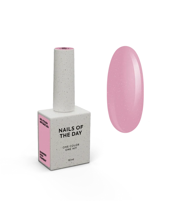 NAILSOFTHEDAY Gel Polish Antique 204 — Rosa Empolvado con Shimmer, 10 ml
