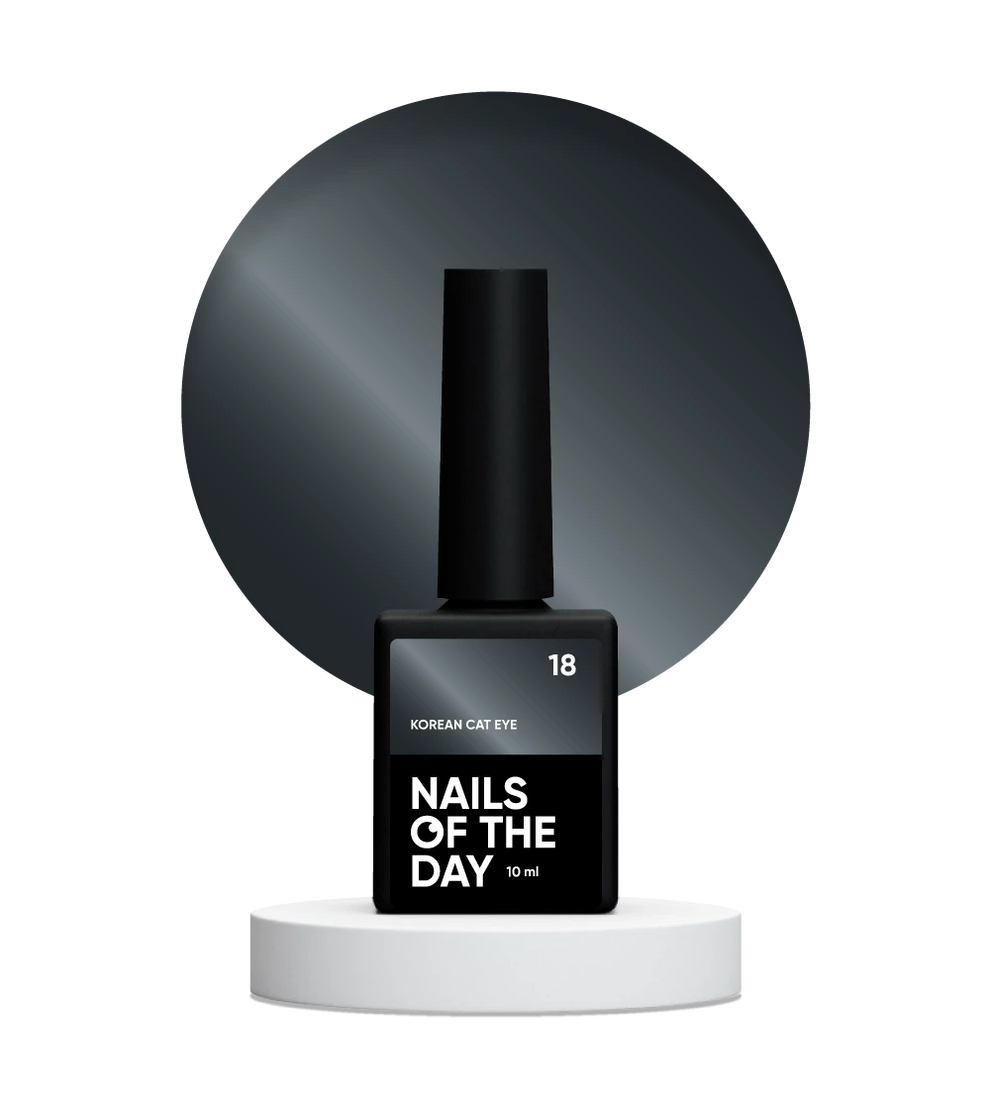 NAILSOFTHEDAY Korean Cat Eye 18 – esmalte semipermanente efecto ojo de gato azul oscuro, 10 ml.