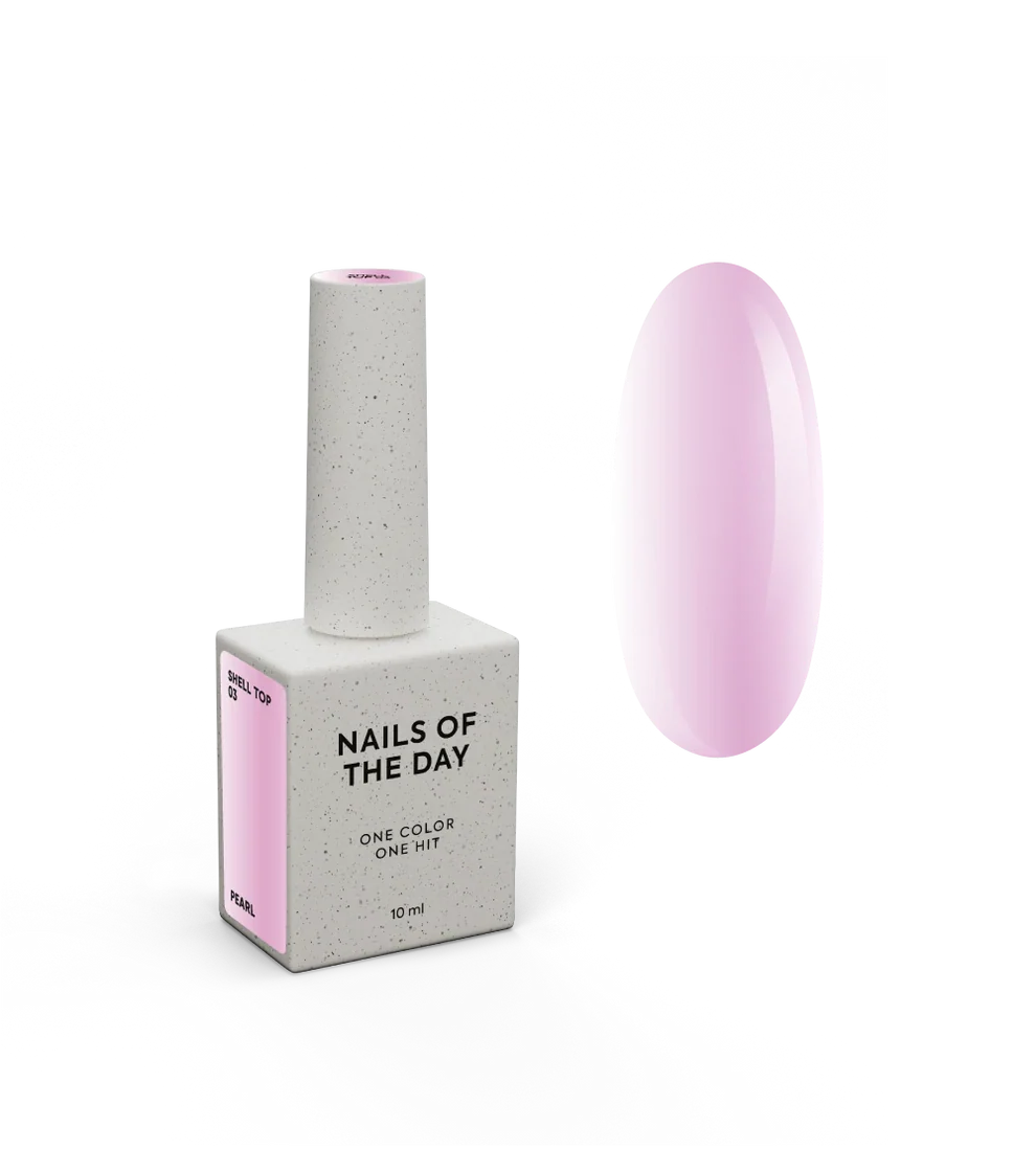 NAILSOFTHEDAY Shell Top 03 — top perlado rosa, 10 ml