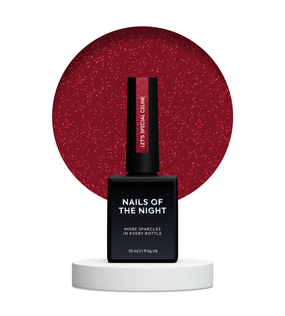 NAILSOFTHEDAY Let’s Special Céline — Esmalte Rojo Oscuro con Purpurina, 10 ml