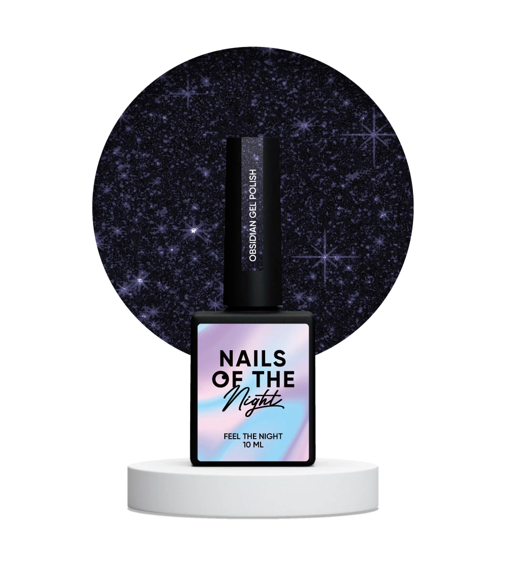 NAILSOFTHENIGHT Obsidian — esmalte semipermanente reflectante grafito, 10 ml