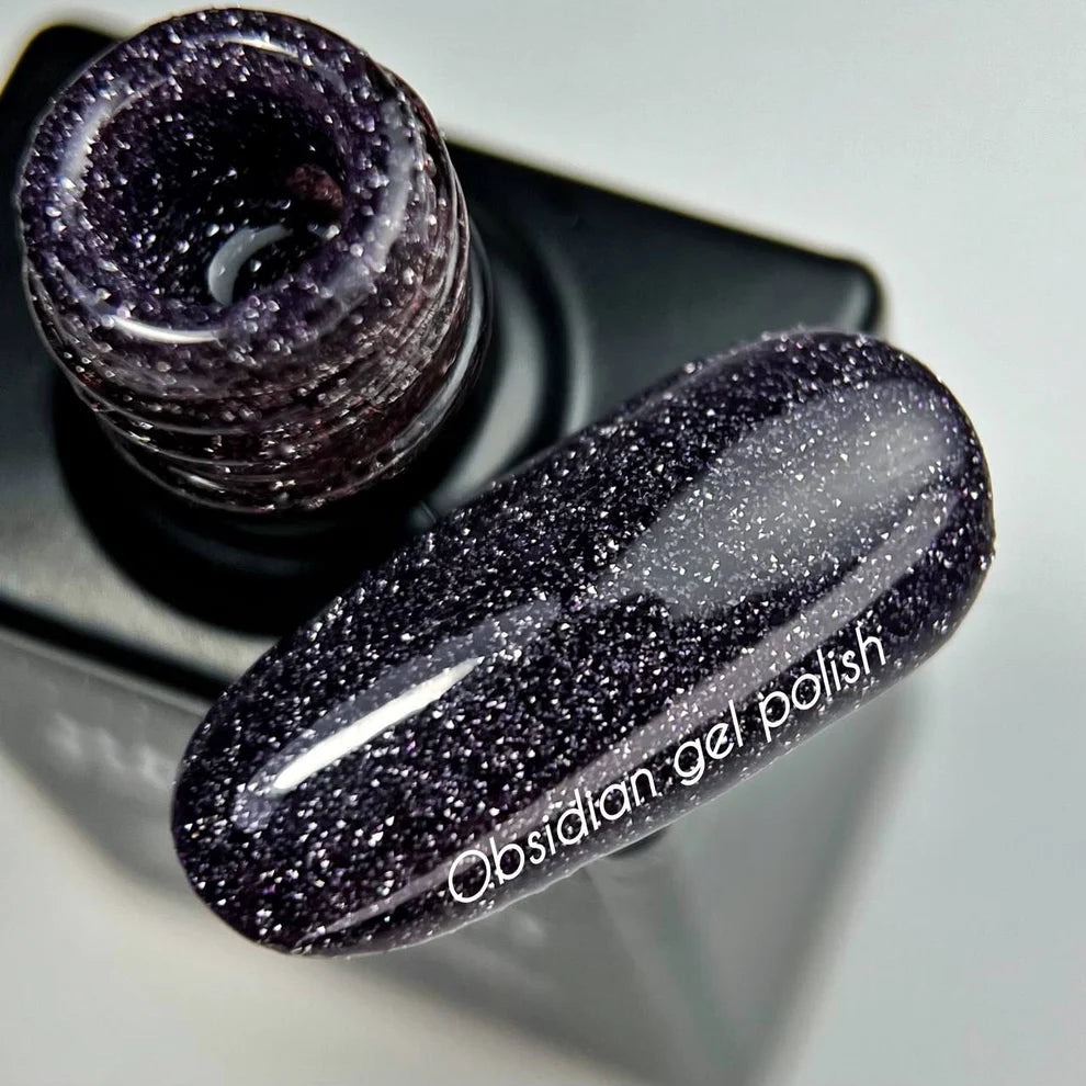 NAILSOFTHENIGHT Obsidian — esmalte semipermanente reflectante grafito, 10 ml