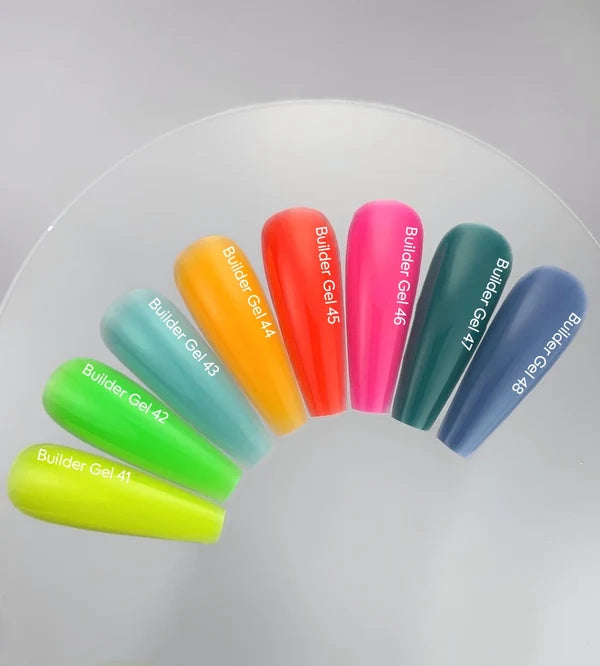 NAILSOFTHEDAY Builder Gel 45 — gel rojo coral para extensiones de uñas, 15 ml