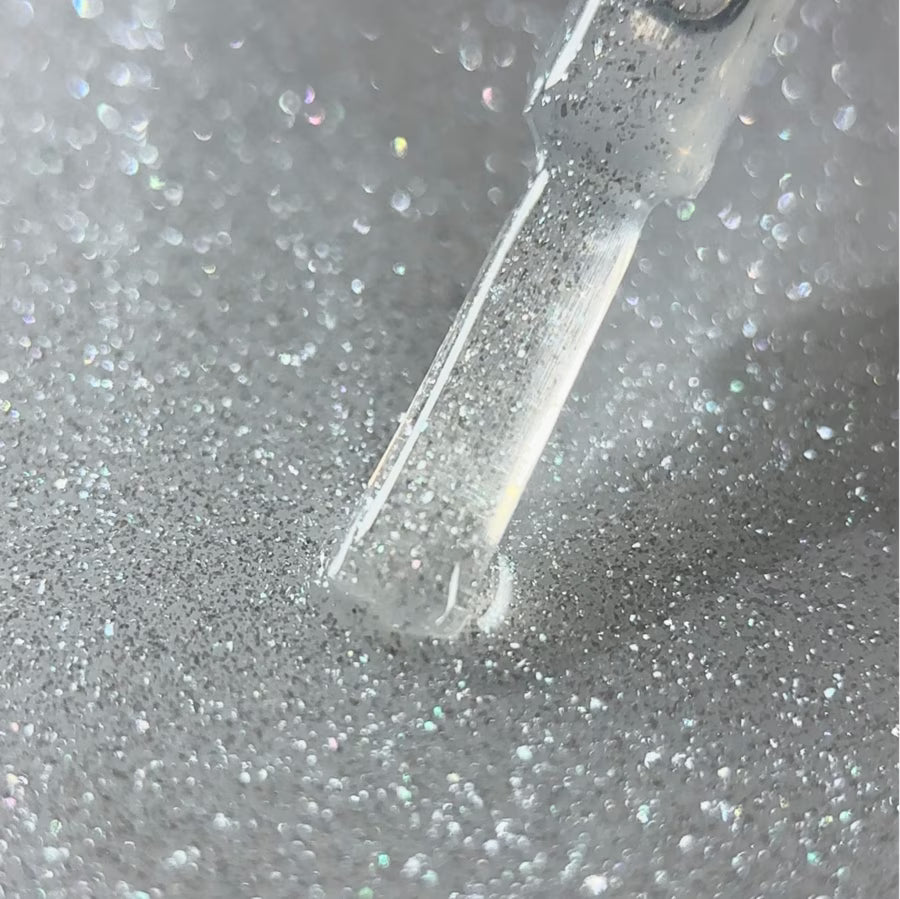 BIBLIOTEKA Top Silver Glow - sin capa pegajosa con filtro UV, 10 ml