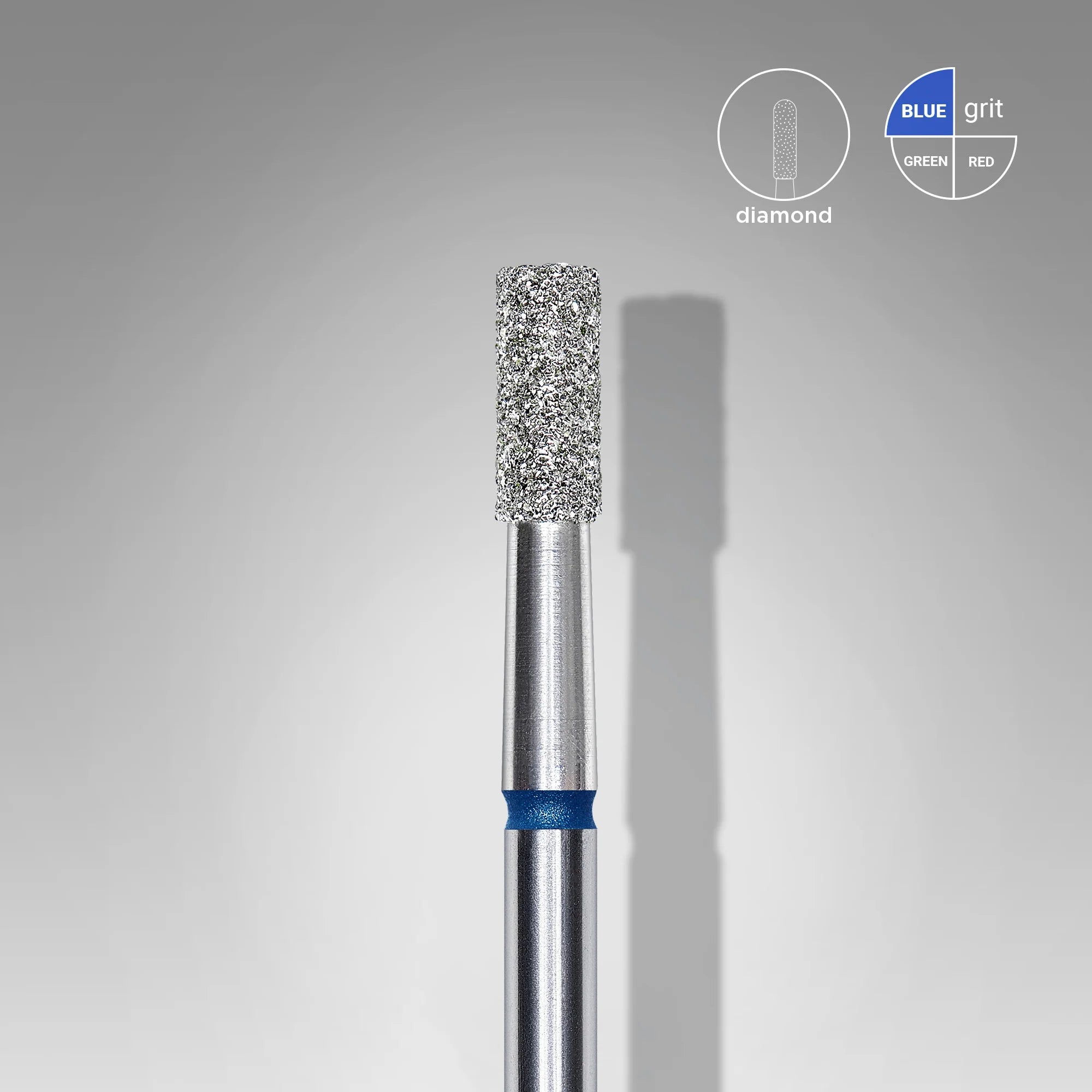 Fresa diamantada para piel "cilindro" azul EXPERT diámetro 2,5 mm/ parte útil 6 mm (divisible por 10)