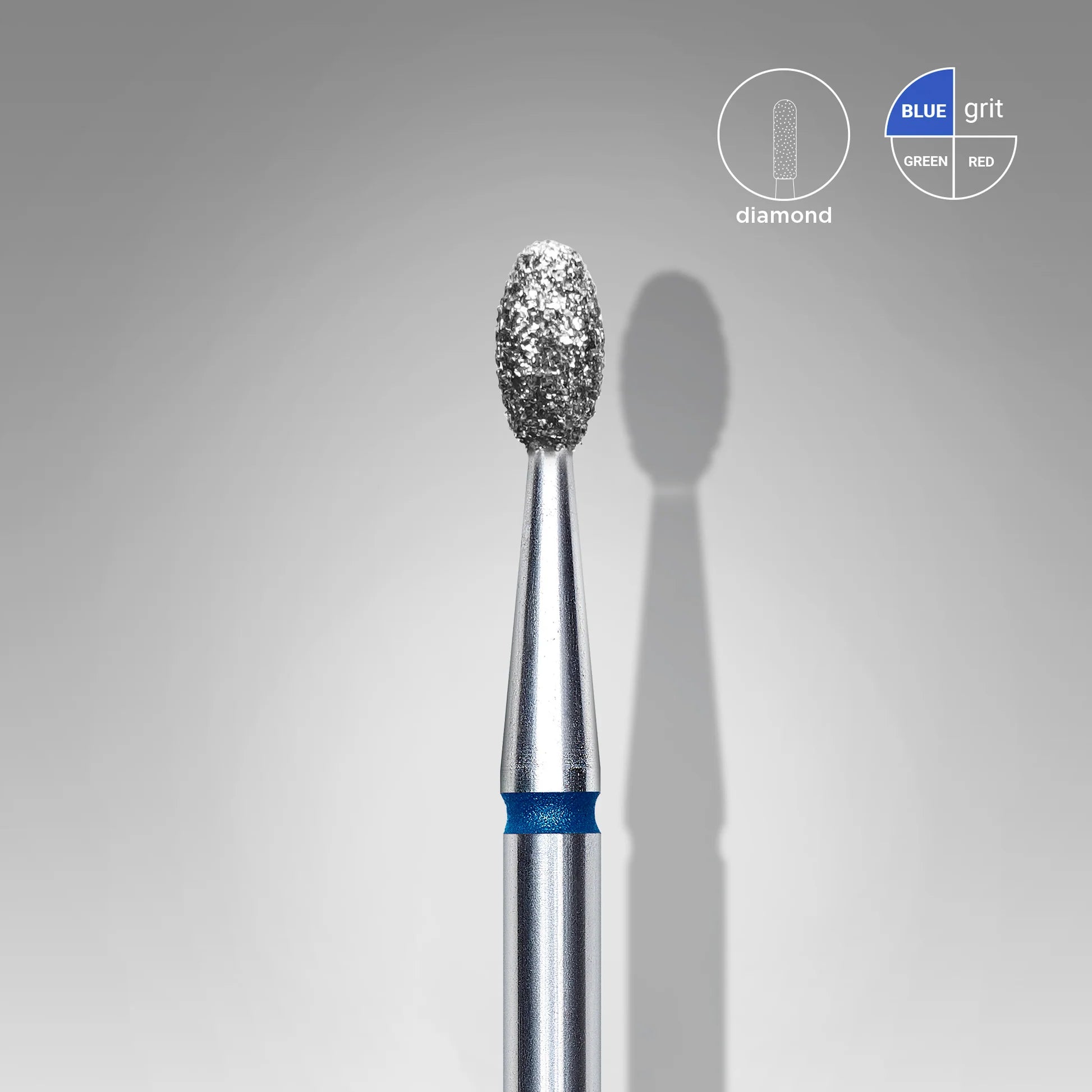 Fresa diamantada para piel "oliva" azul EXPERT diámetro 2,5 mm / parte útil 5 mm