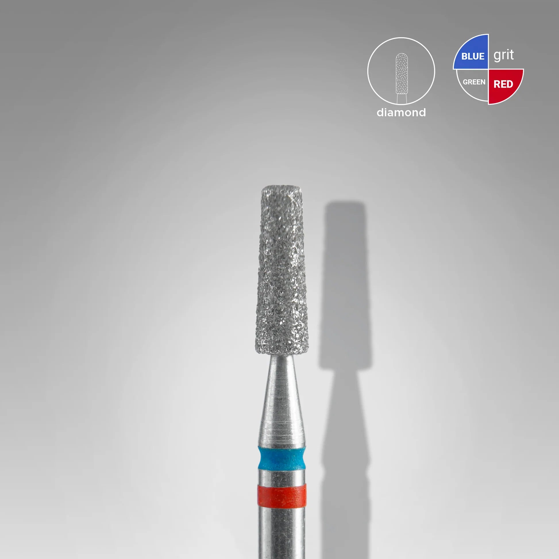 DUO Fresa diamantada para piel "cono" rojo-azul EXPERT diámetro 2,5 mm/ parte útil 8 mm