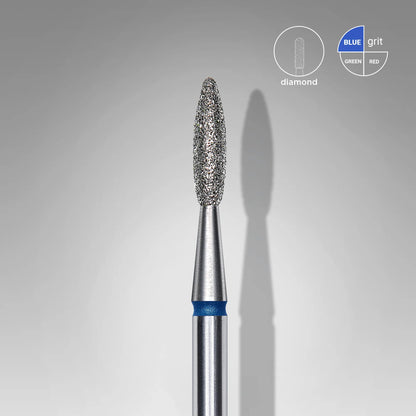 Fresa diamantada para piel "llama" azul EXPERT diámetro 2,1 mm/ parte útil 8 mm (divisible por 10)