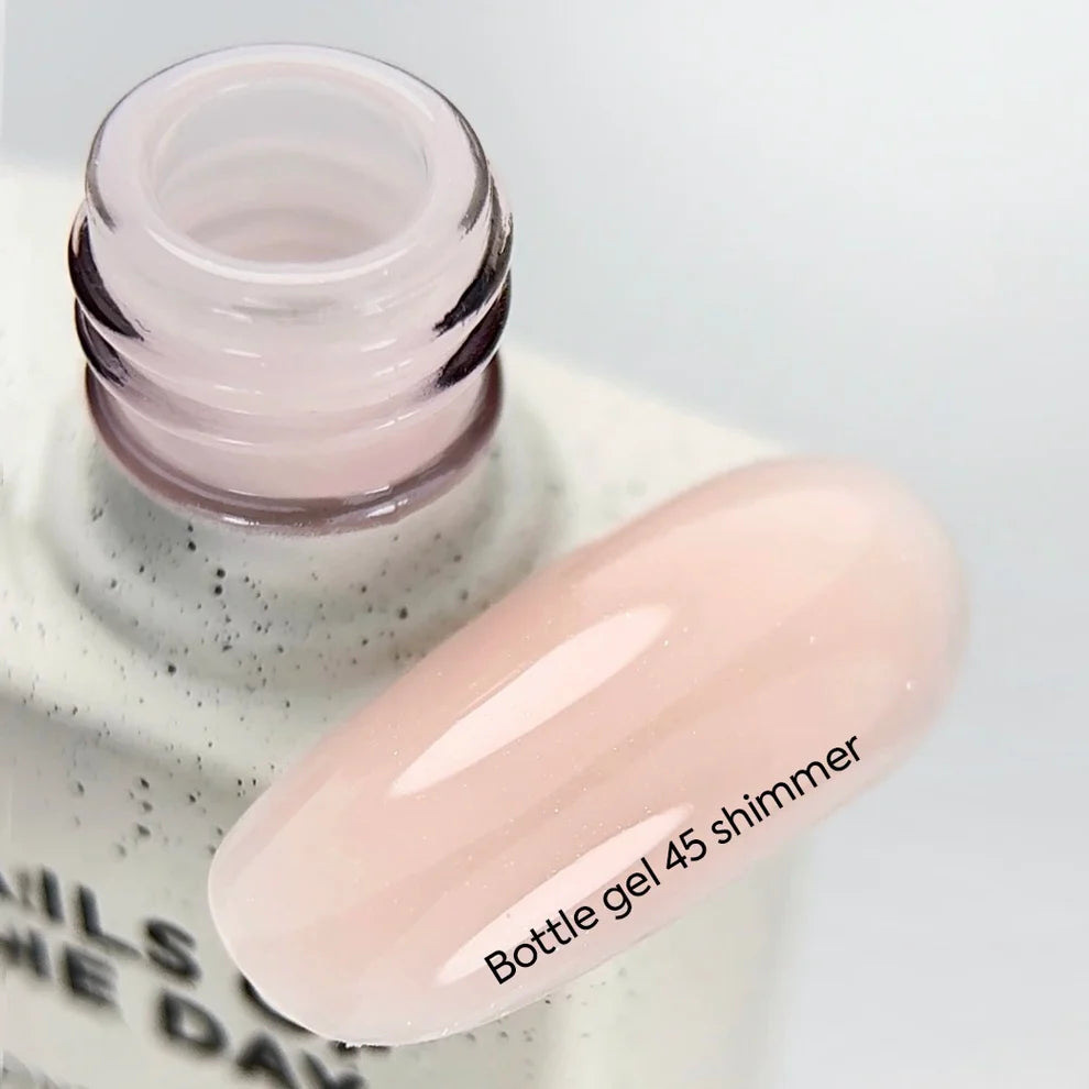 NAILSOFTHEDAY Bottle gel Shimmer 45 – Gel líquido, beige lechoso, 10 ml