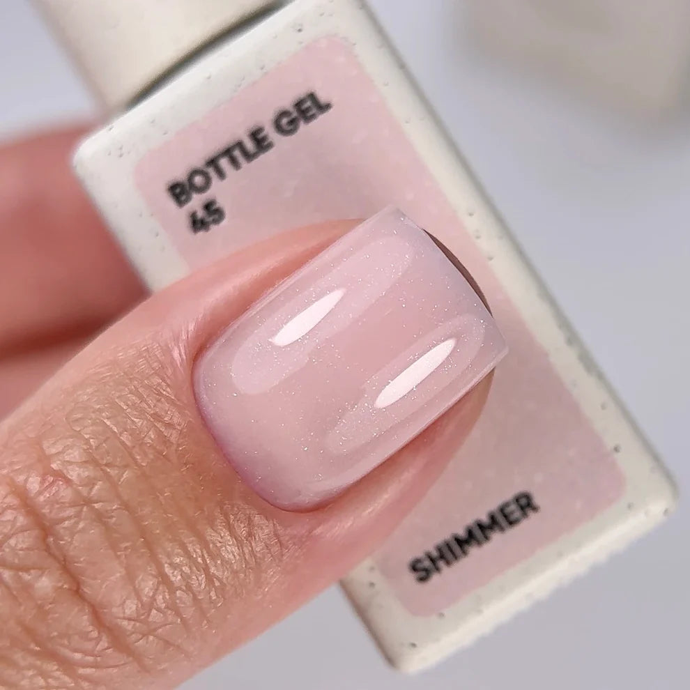 NAILSOFTHEDAY Bottle gel Shimmer 45 – Gel líquido, beige lechoso, 10 ml