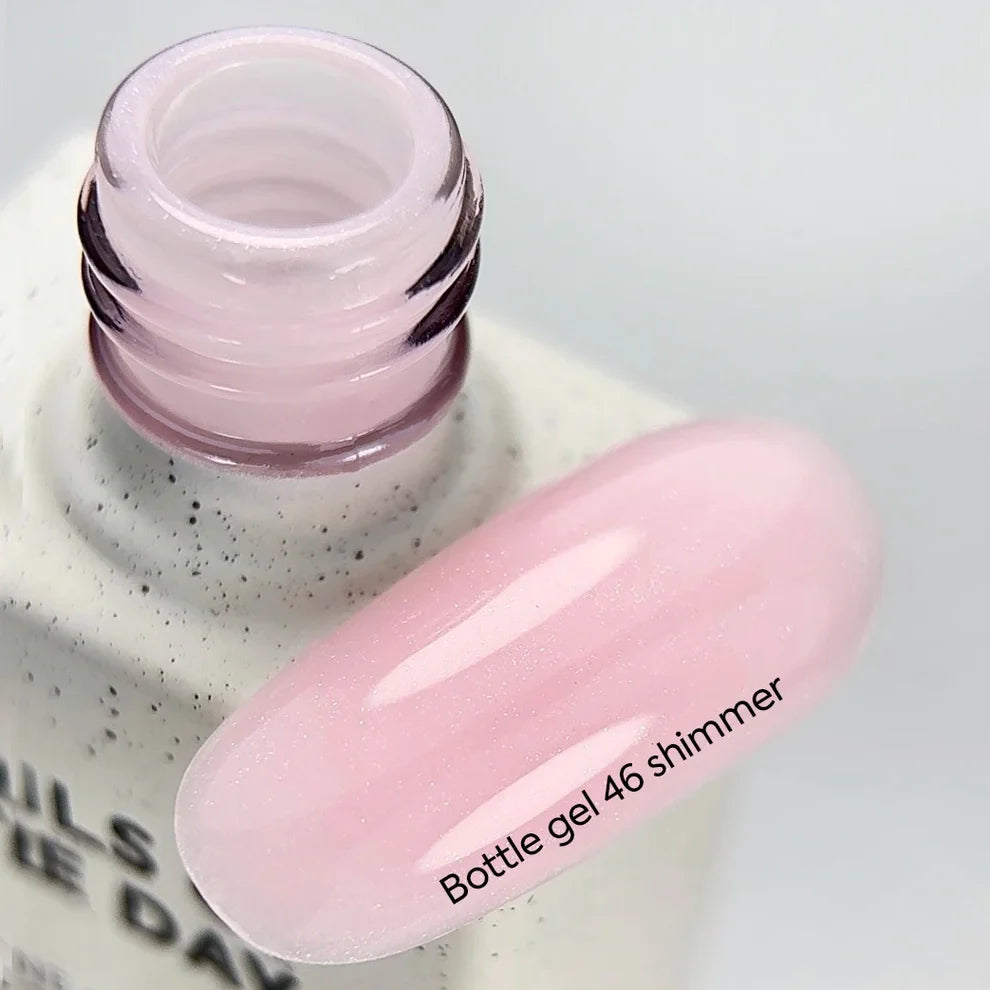 NAILSOFTHEDAY Bottle gel Shimmer 46 – Gel líquido, rosa lechoso, 10 ml
