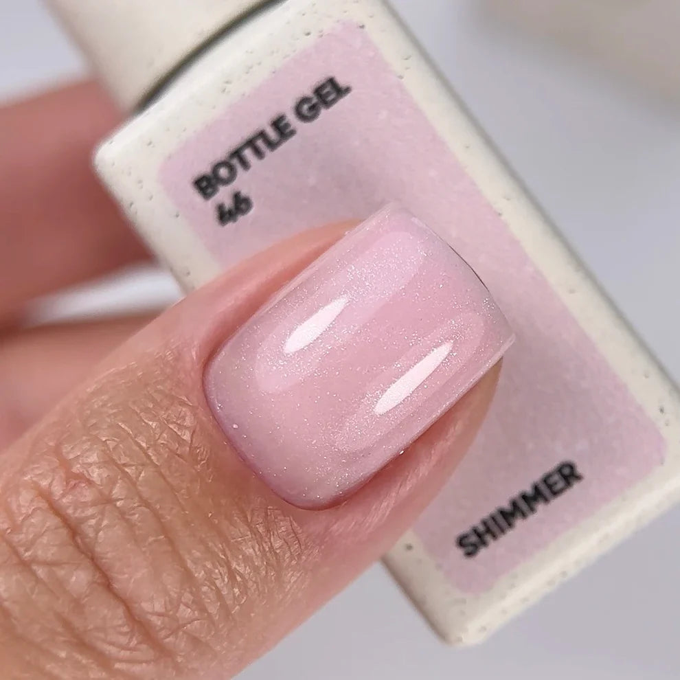 NAILSOFTHEDAY Bottle gel Shimmer 46 – Gel líquido, rosa lechoso, 10 ml