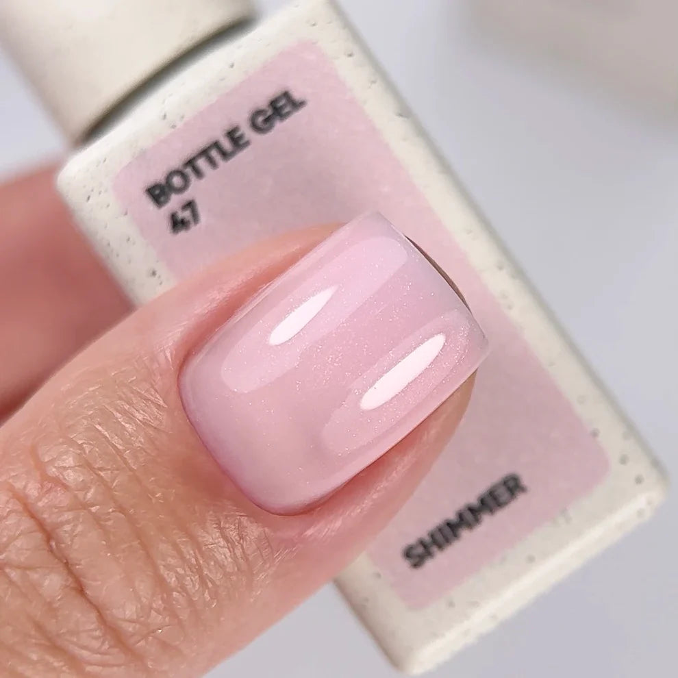 NAILSOFTHEDAY Bottle gel Shimmer 47 – Gel líquido, rosa lechoso, 10 ml