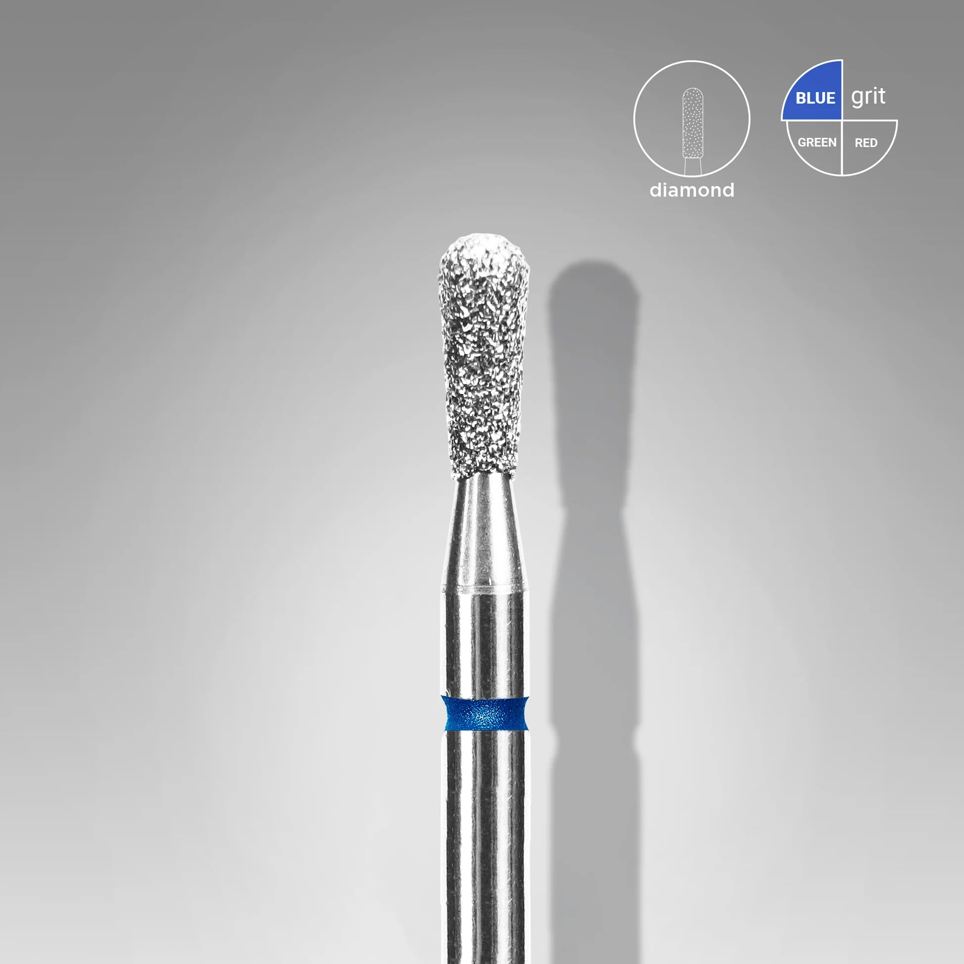 Fresa diamantada para piel "cerilla" azul EXPERT diámetro 2,3 mm / parte útil 5 mm
