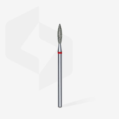 Fresa diamantada para piel "llama" roja EXPERT diámetro 2,3 mm/ parte útil 10 mm (divisible por 10)