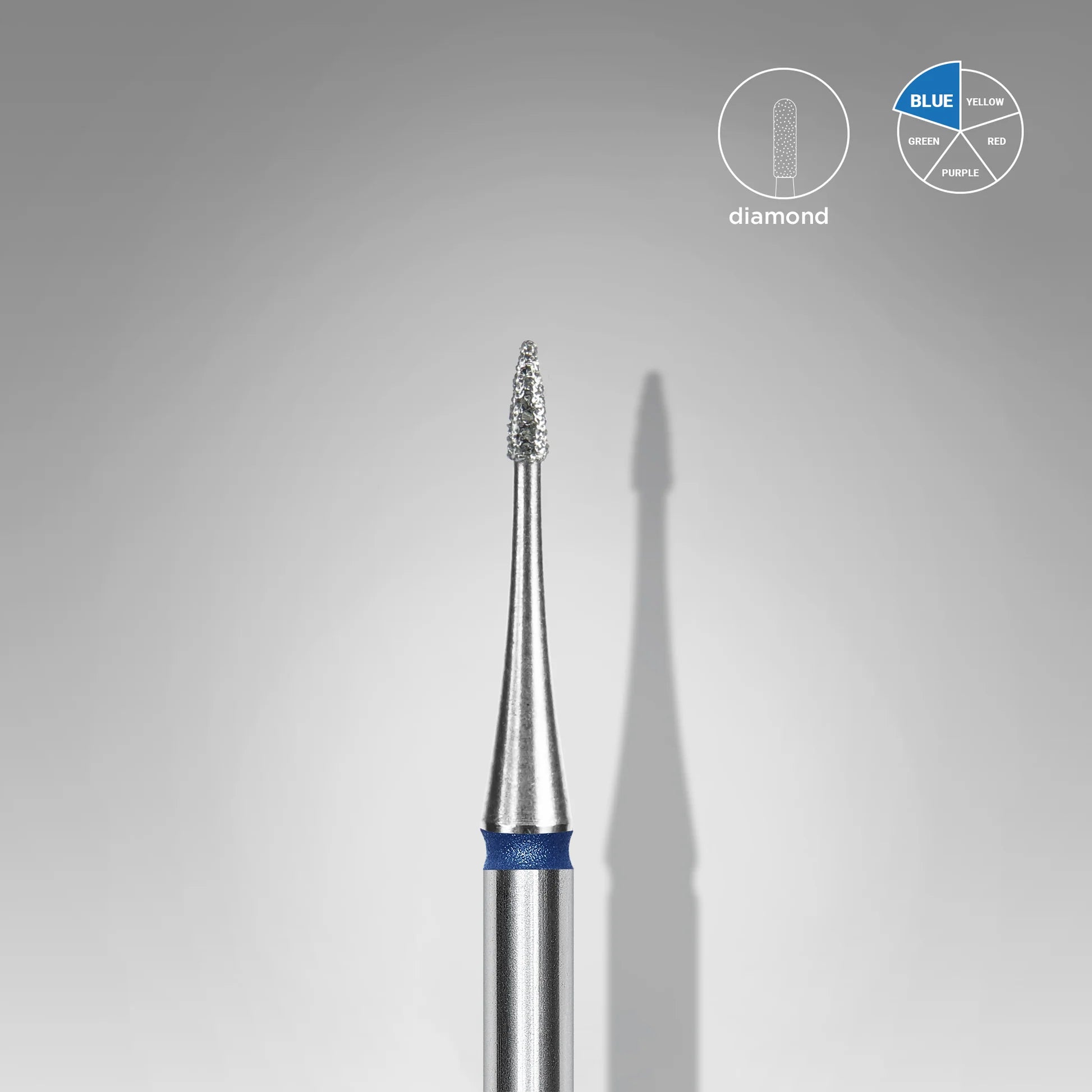 Fresa diamantada para piel "llama" mini azul EXPERT diámetro 1 mm/ parte útil 3 mm