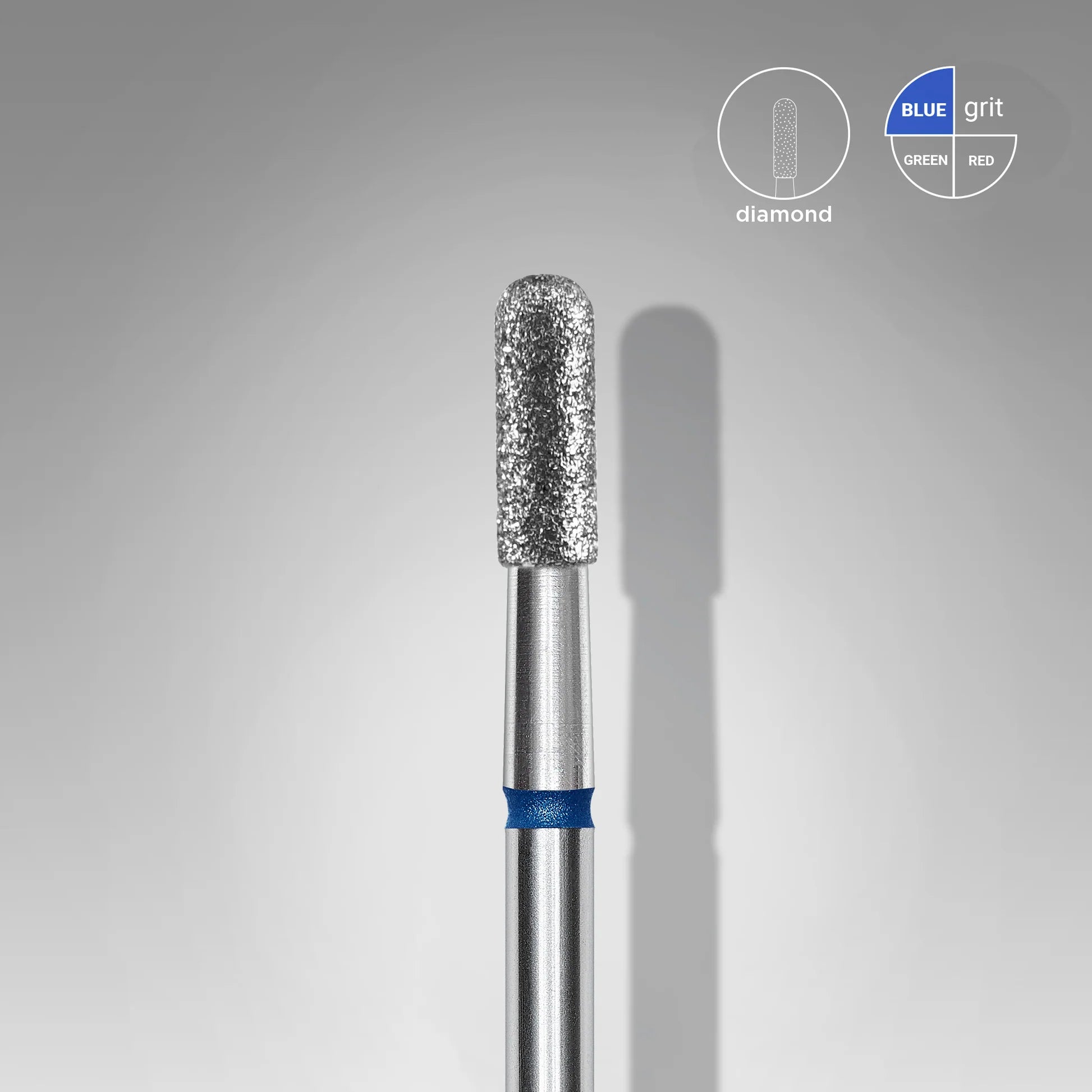 Fresa diamantada para piel "cilindro" redondeado azul EXPERT diámetro 2,3 mm/ parte útil 6,5 mm