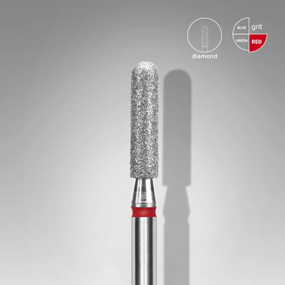 Fresa diamantada para piel "cilindro" redondeado rojo EXPERT diámetro 2,5 mm/ parte útil 10 mm