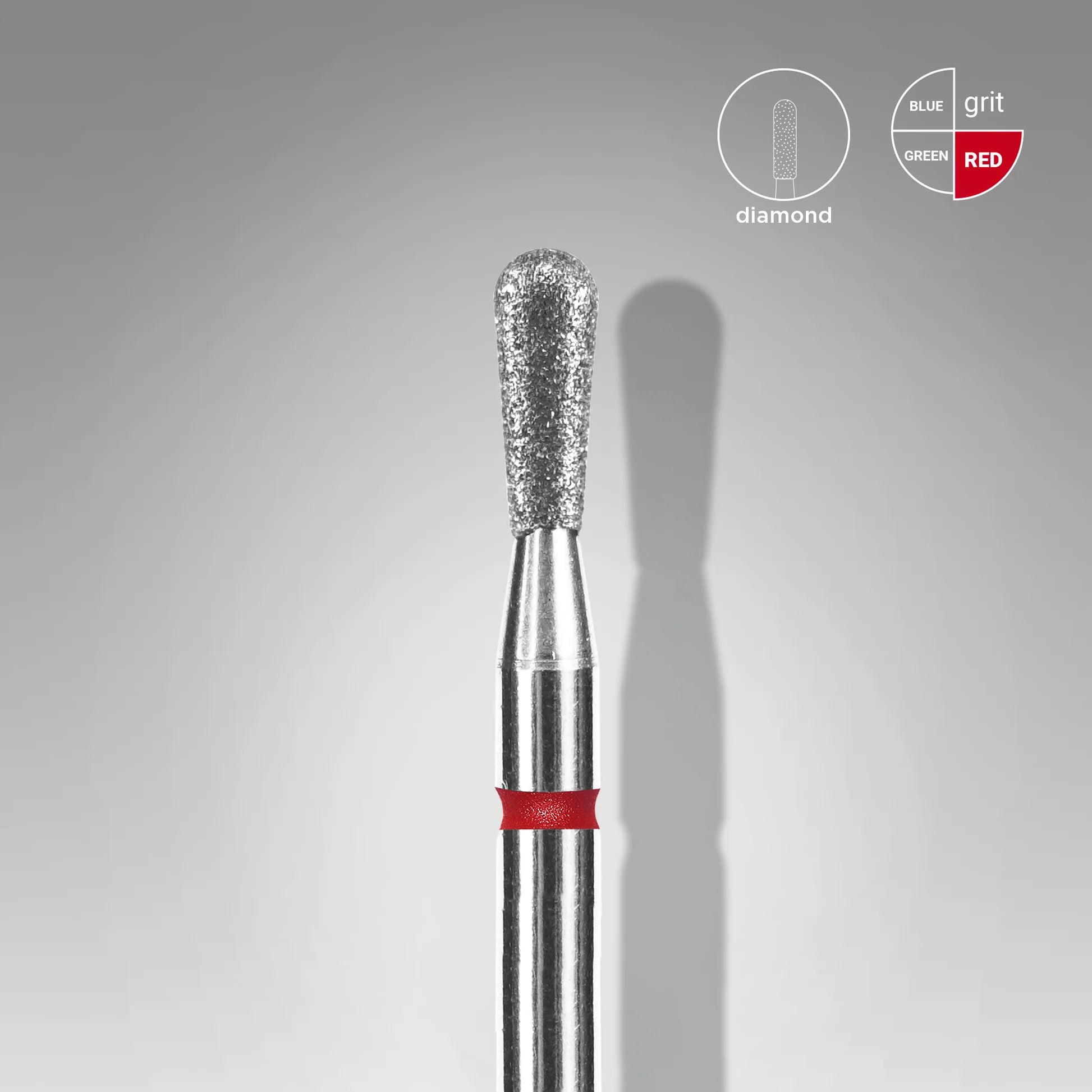 Fresa diamantada para piel "cerilla" roja EXPERT diámetro 2,3 mm/ parte útil 5 mm