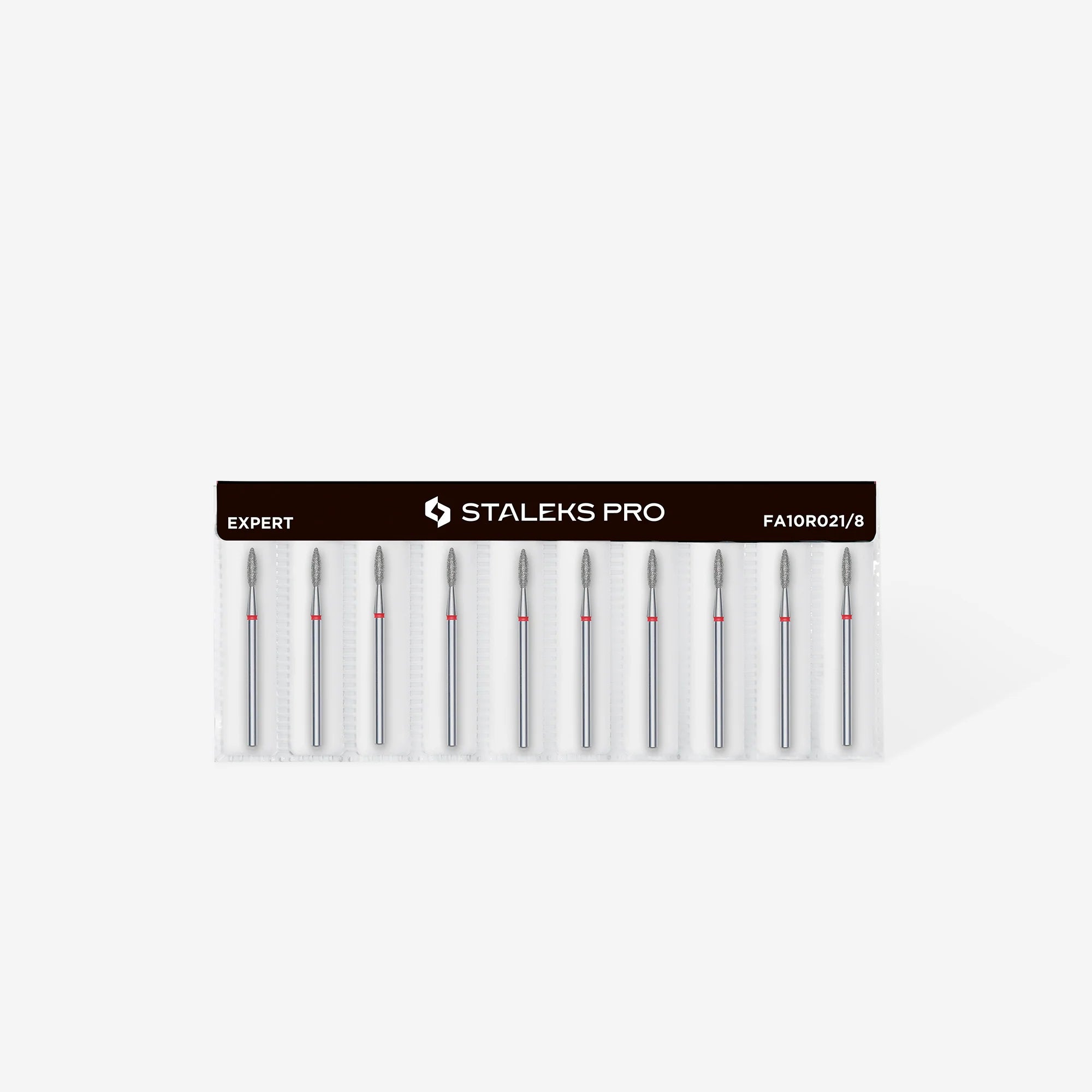 Fresa diamantada para piel "llama" roja EXPERT diámetro 2,1 mm/ parte útil 8 mm (divisible por 10)