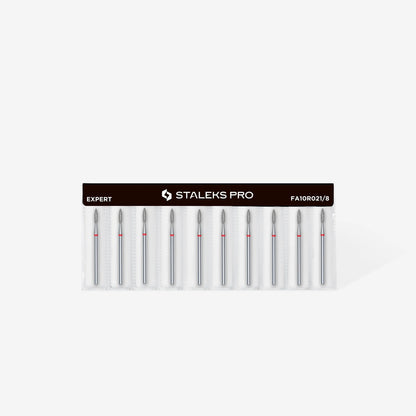 Fresa diamantada para piel "llama" roja EXPERT diámetro 2,1 mm/ parte útil 8 mm (divisible por 10)
