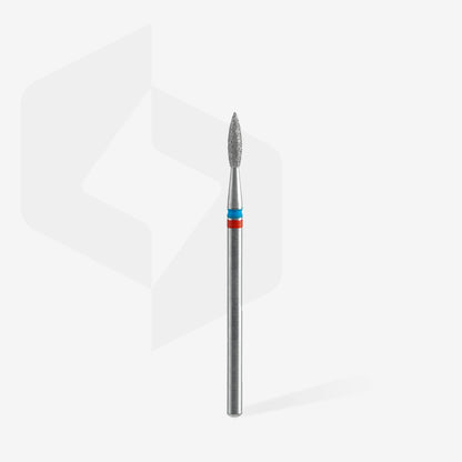 DUO Fresa diamantada para piel "llama" azul-roja EXPERT diámetro 2,1 mm/ parte útil 8 mm