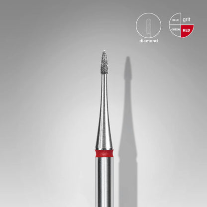 Fresa diamantada para piel "llama" mini roja EXPERT diámetro 1 mm/ parte útil 3 mm
