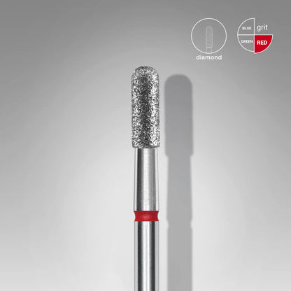 Fresa diamantada para piel "cilindro" redondeado rojo EXPERT diámetro 2,3 mm/ parte útil 6,5 mm