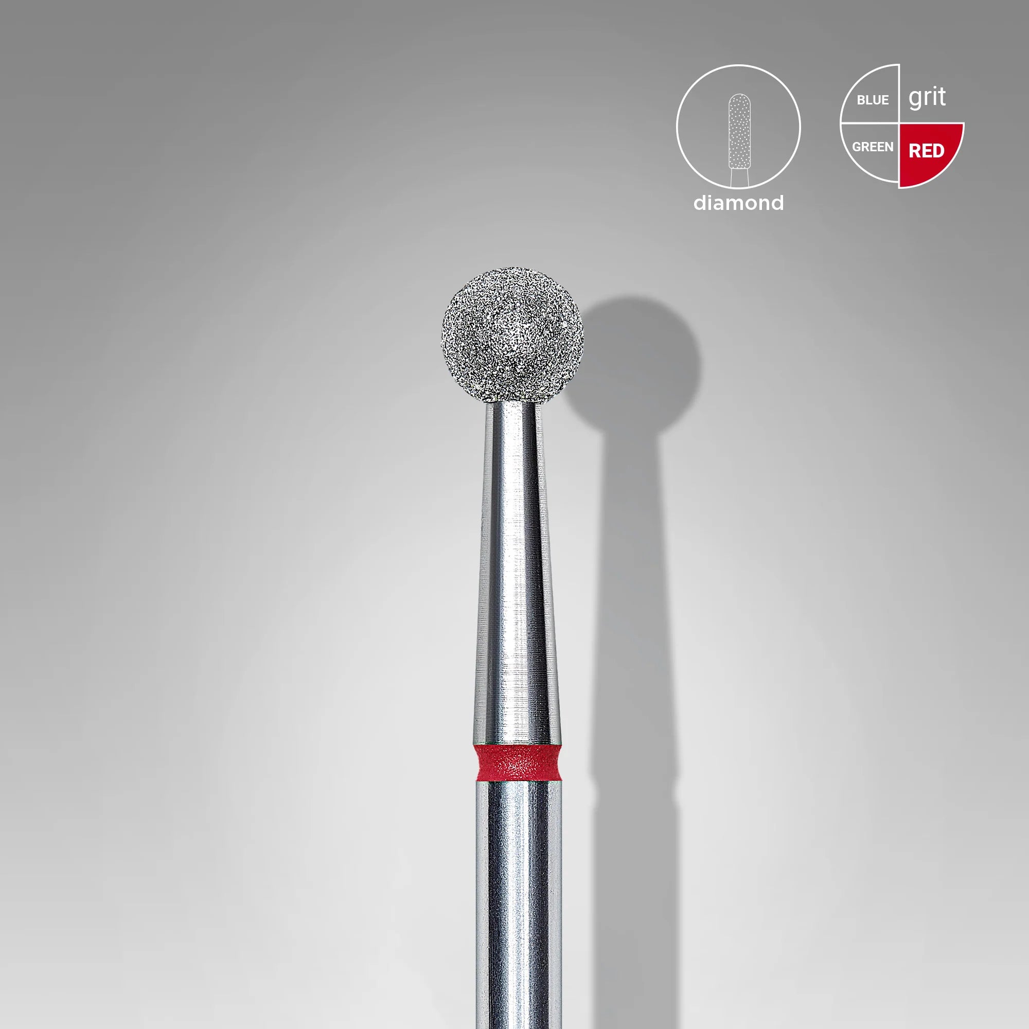Fresa diamantada para piel "bola" roja EXPERT diámetro 4 mm (divisible por 10)