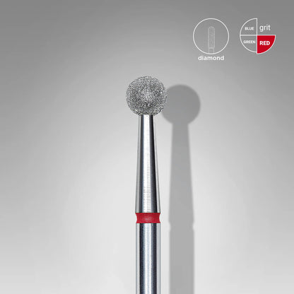 Fresa diamantada para piel "bola" roja EXPERT diámetro 4 mm (divisible por 10)