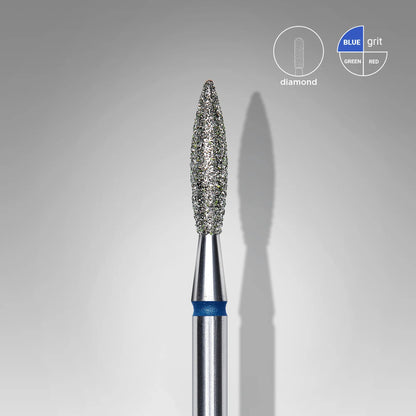 Fresa diamantada para piel "llama" azul EXPERT diámetro 2,3 mm/ parte útil 10 mm (divisible por 10)