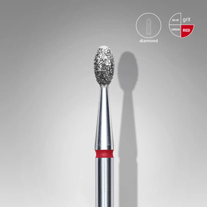 Fresa diamantada para piel "oliva" roja EXPERT diámetro 2,5 mm / parte útil 5 mm